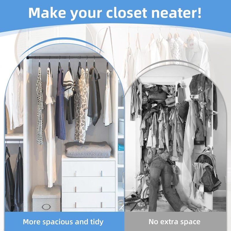 TwinkleTool Closet Rod for Hanging Clothes, 16-25 Inch Adjustable Shower Curtain Rod Heavy Duty Wall Mount Clothes Hanging Bar for Closet, Wardrobes, Bathroom, RV, Window, Laundry, Room Divider, Black - Image 2